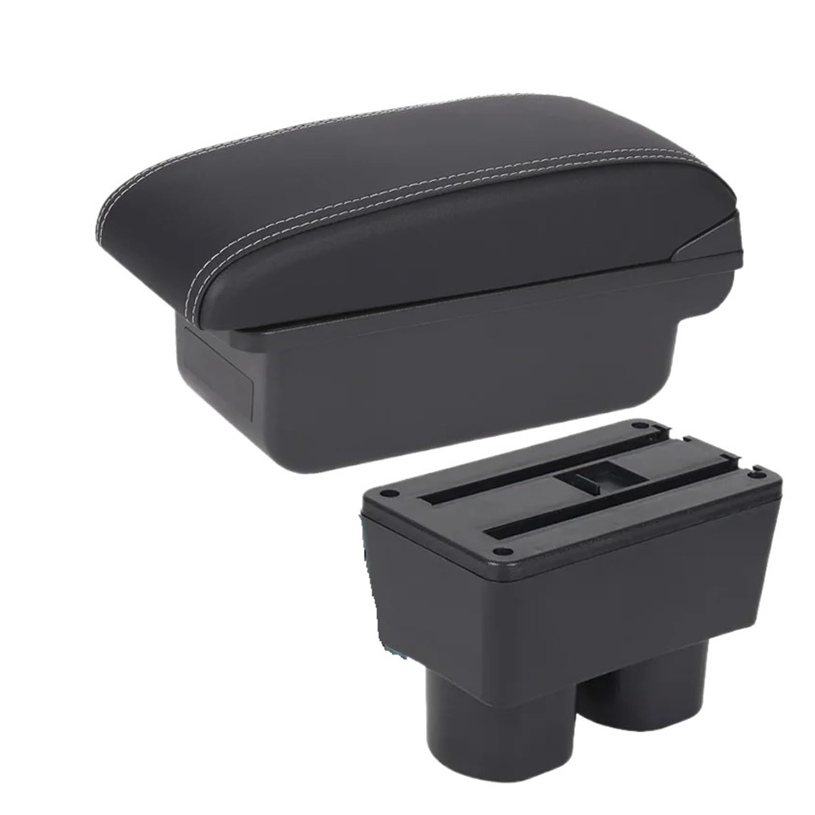 ECBUGAT For Nissan For Tiida For Sylphy For Versa For C11 For Latio Car Armrest Interior Auto Storage Box Arm Bracing Height Car Armrest Box(C3 Black white NoUSB)