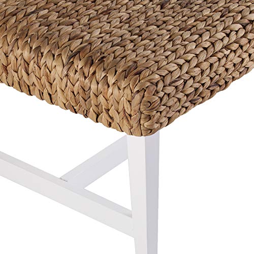 SEI Furniture Woven Coffee Table Bench, White - Image 9
