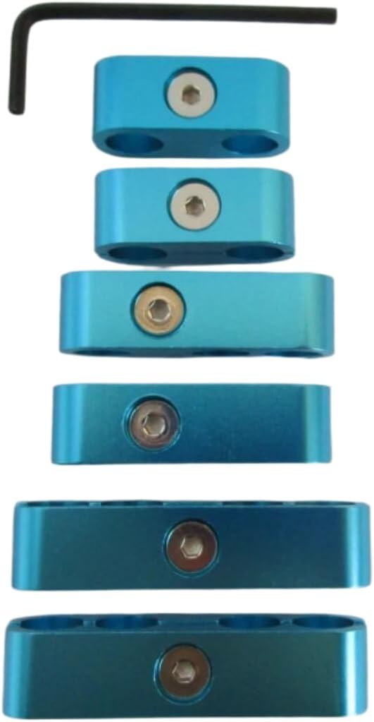 Aluminum Blue Spark Plug Wire Separators, Fits 8mm, 9mm, And 9.5mm Spark Plug Wires, For 302 350 454 Engines, Spark Plug Wire Separators Part Numb 9570BL