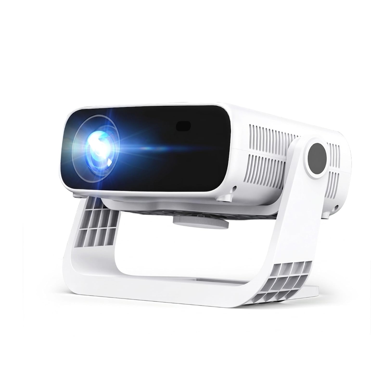 Wielio Nuevo proyector inteligente 2025, aplicaciones integradas, compatible 1080P 4K, WiFi 6 y Bluetooth 5.2, bajo ruido ventilador <30dB, soporte 120°