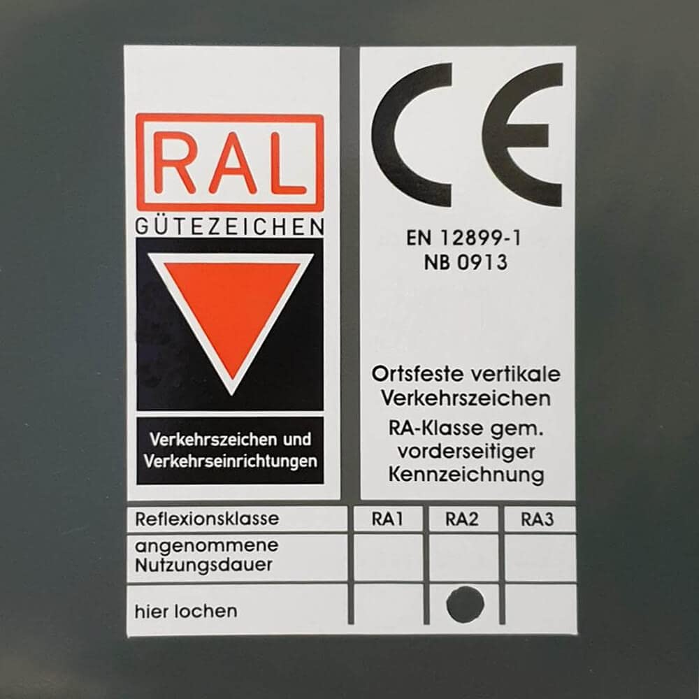 Gefahrzeichen VZ 123, Arbeitsstelle, StVO, Aluminium, RA2, SL 90 cm, Art.-Nr. 609413 | VZ 123 | Baustellenschild | Achtung Baustelle