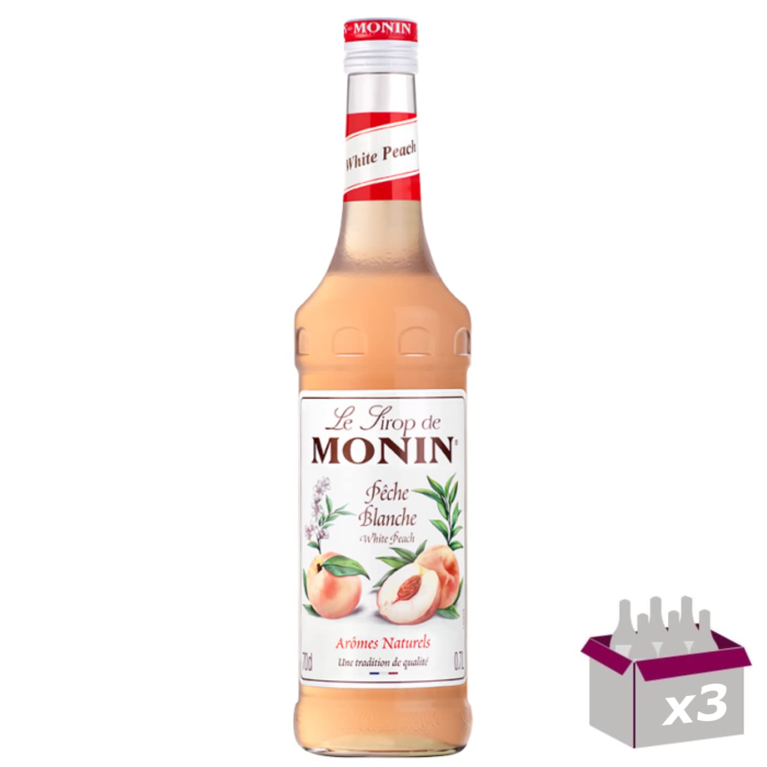 Lot de 3 Sirop - Pêche blanche - 70cL