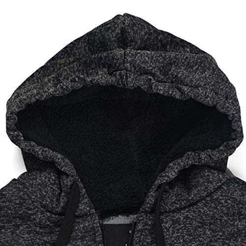 Image of Gary Com Heavyweight Sherpa Hoodies for Men, Thick Fleece Lined Full Zip Up Winter Warm Sweatshirts Work Jackets