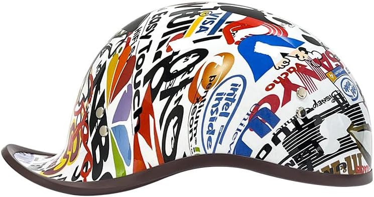 Miniatura 4 de Casco de motocicleta de cara abierta, gorra de béisbol retro, medios cascos para mujeres y hombres, para scooter, ciclomotor, gorra Street Cruiser