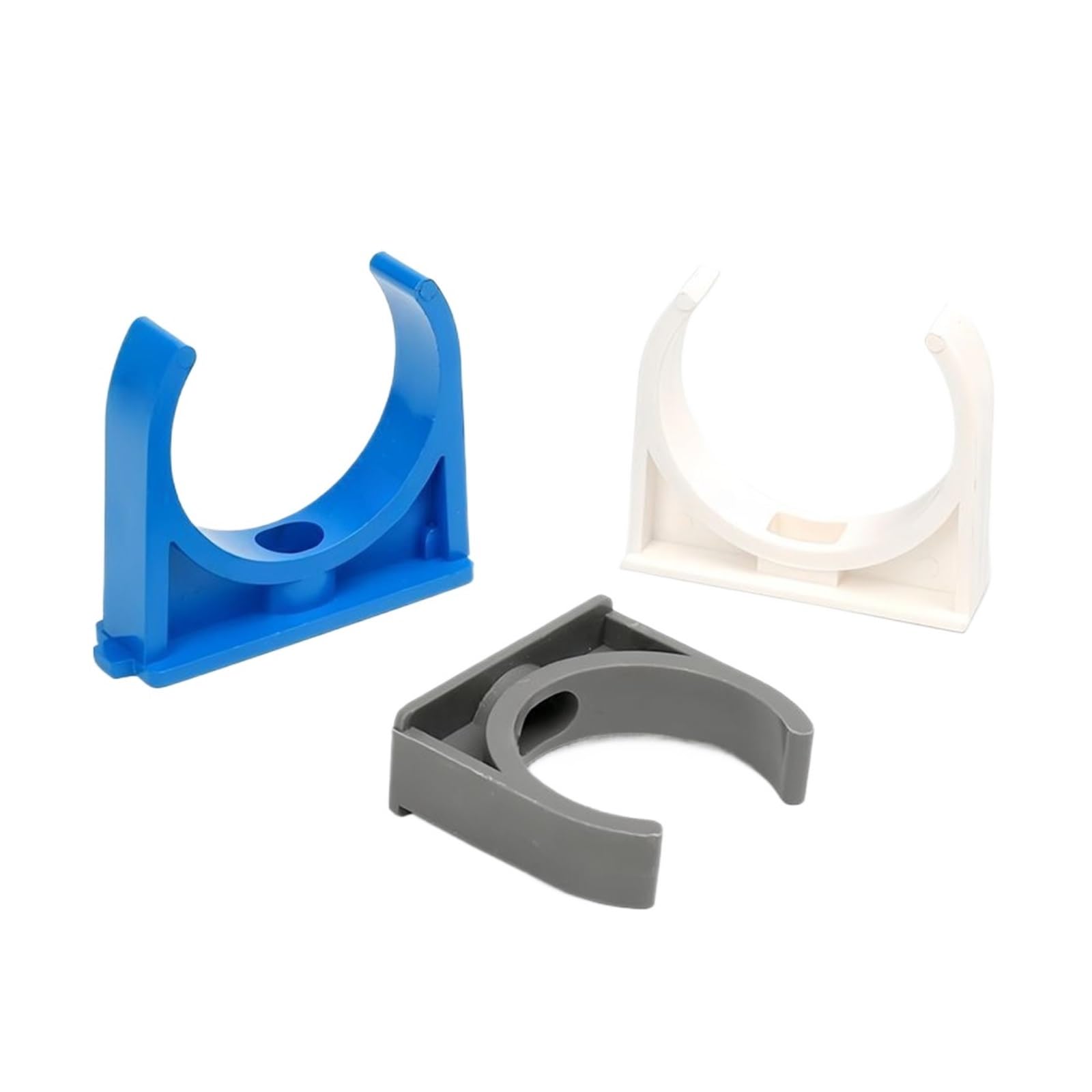 Dwammebrs I.d 20Mm Pvc Water Pipe Clamps 2~10Pcs I.d 20~50Mm U Type Clamp Supply Tube Plastic Connector Bracket(,White (2 Pieces))