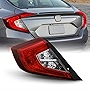 AKKON - Fits 2016 2017 2018 2019 2020 2021 Honda Civic Sedan 4-Door [US Built] Red Clear Tail Light Outer Driver Left Replacement