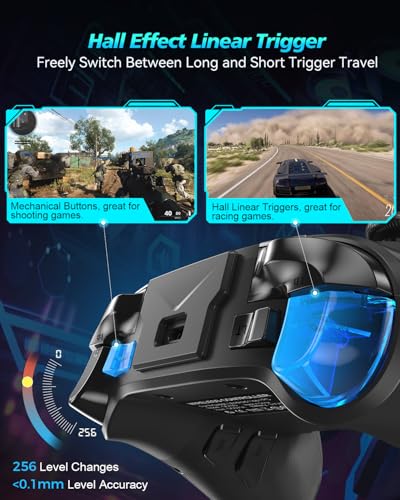 Image of YIONON Wireless PC Controller with Hall Effect Joysticks and Triggers | Bluetooth Controller for Windows PC /Switch /Android /Mobile /TV /iOS /MAC with Loop Macro, Vibration, Turbo, Motion Control