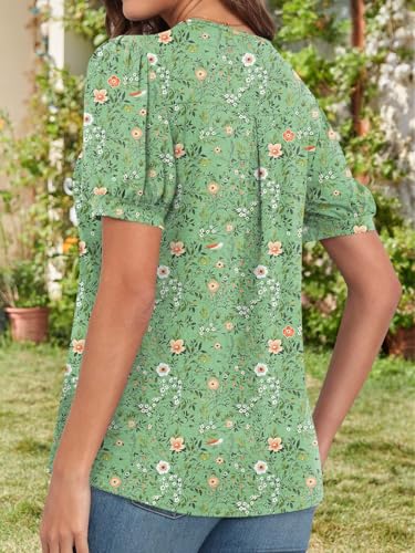 Women's Summer tunic Tops Casual Dressy Blouses Short Sleeve Shirts M-3XL4