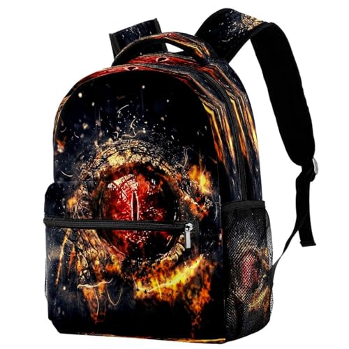 Sac à dos d'école motif œil de dragon multicolore idéal pour adolescents de taille 29.4x20x40cm