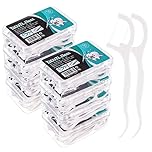 Heyu-Lotus 400 Pcs Dental Floss, Disposable Floss Sticks Dental, Teeth Cleaning Sticks, Toothpick with Portable Cases Interdental Floss Sticks