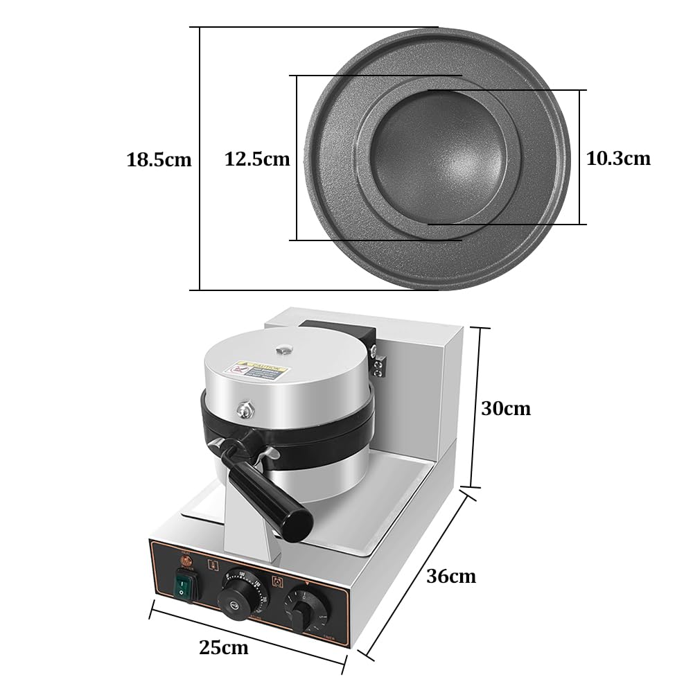 YUEWO Burger Waffle Maker Ice Cream Burger Maker Electric Burger Panini Maker Machine Sandwich Press Waffle Press Machine Commercial with Temp & Time Control