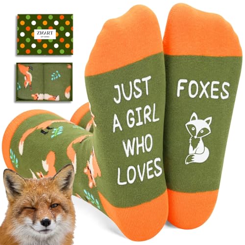 Zmart Funny Fox Gifts for Women - Fox Socks for Teen Girls Cute Animal Socks Fun Stocking Stuffers