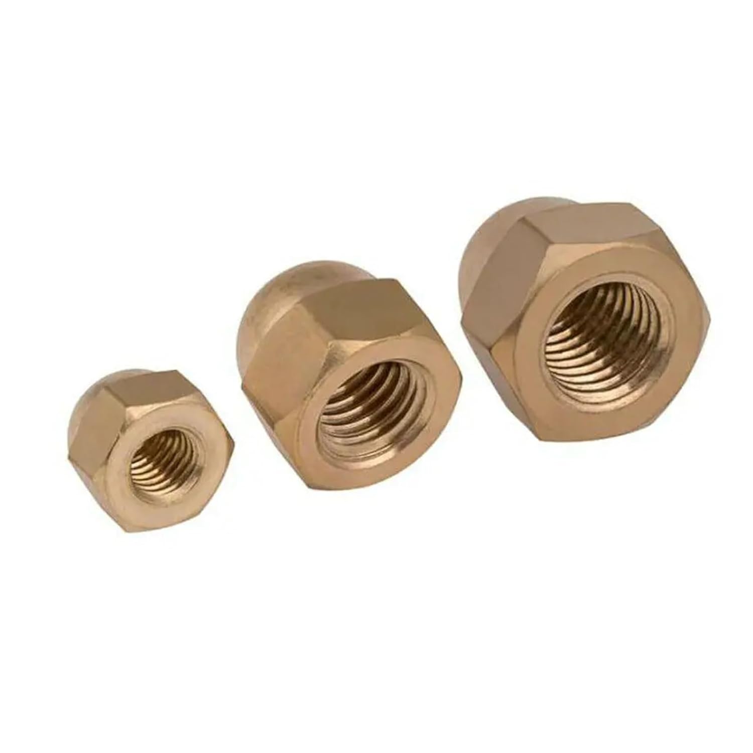 1Pcs-50Pcs DIN1587 Brass Hex Acorn Cap Nuts Hex Dome Cover Semicircle Decorative Nuts(5pcs,M16)