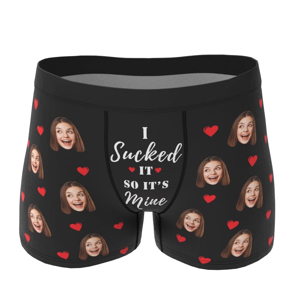 VEELU Personalized Funny Boxers Briefs for Men Custom Mens Face Underwear Boxer Shorts Great Gift Idea for Boyfriend