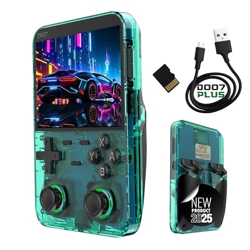 Consola Retro Portátil D007 Plus 2025 – +10.000 Juegos Clásicos – Pantalla IPS HD 3,5’’ – Doble Joystick 3D con Luz Inteligente – RK3326 Quad Core – R36S Mejorada – Retro Gaming Edición 2025