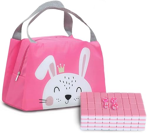 Chinese Mini Majiang 144 Melamine Tiles 1.0"(24MM) with Portable Travel Handbag Complete Mahjong Game Set - (Mah Jong, Mahjongg, Mah Jongg, Majiang,