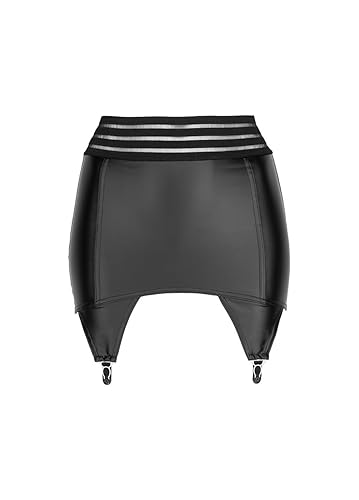 Noir Handmade Damen Strapsgürtel aus Powerwetlook - S - Schwarz