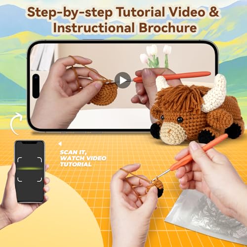 image for MOREJMTT Crochet kit for Beginners Adults, Learn to Crochet, Include E