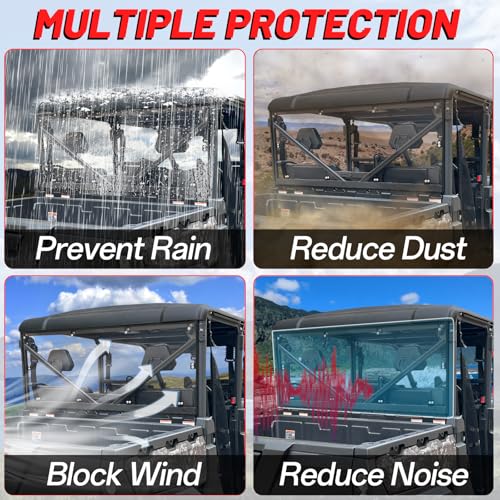 Image of StarknightMT Rear Windshield Compatible with CFMOTO UFORCE 1000 2019-2026 &1000XL 2022-2025, UV-Proof PC Back Window Accessories, Clear (Not for U10 Pro)