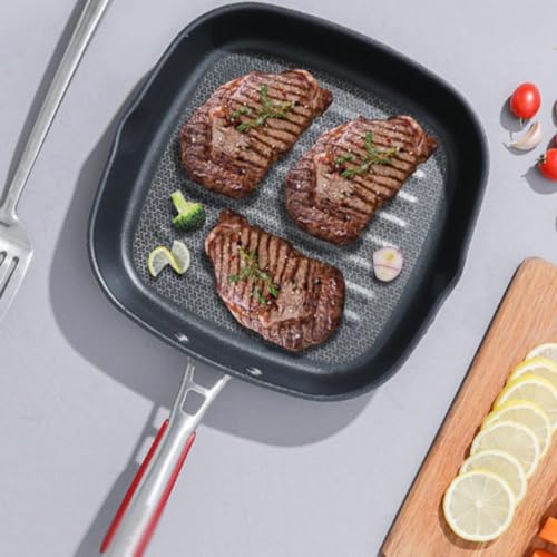 Sartén Wok cuadrada 11 in acero inoxidable antiadherente miniatura 6