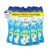 Lenor Perlas De Perfume para la Ropa, 111 Lavados (5 x 270g), Brisa Marina Y Jazmín, Edición Limitada Costa Mediterránea, Frescor Ininterrumpido Hasta 12 Semanas