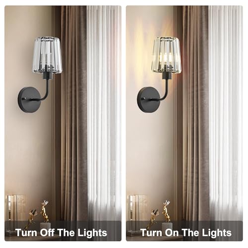 Image of KARTOOSH Hardwired Crystal Wall Sconces Set of 2