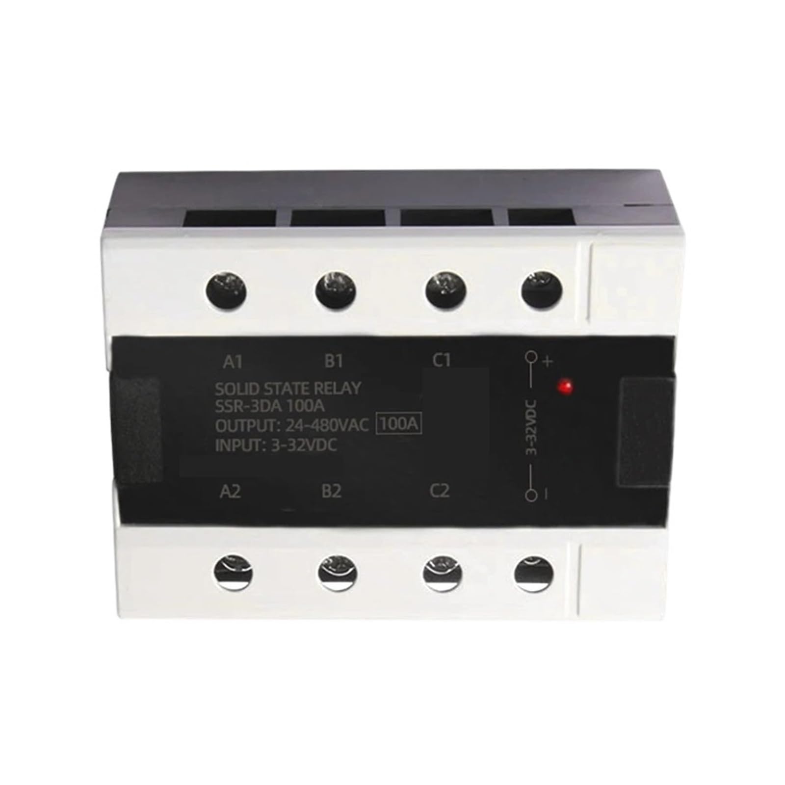 Relé de estado sólido trifásico, SSR-10A 25A 40A 60A 80A 100A 120A Módulo de relé de control trifásico 3-32V CC(AC-AC,10A)