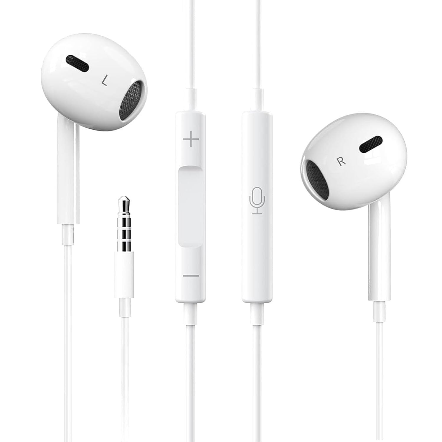 Wired Earbuds with Microphone 3.5mm Earphones for iPhonePad/Android/PC, Noise Isolating in-Ear Headphones with Ultra Clear Calls, Compatible with Sam-Sung/Laptop/Tablet