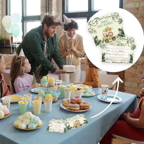 Image of Party Propz Birthday Invitation Cards - 25 Pcs, Invitation Card for Kids, Jungle Theme Invitation Card for Birthday, Invitation Cards for Party Celebration, Boys, Party Invitation