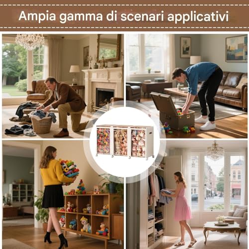 Tiroirs empilables pour rangement : grands conteneurs pliables avec couvercle - 6