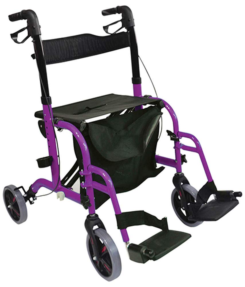 Aidapt Purple Duo Rollator And Transit Chair