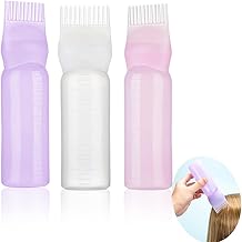 3-Pack Hair Dye Applicator Bottle with Root Comb, Purple, White, Pink