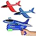 Flugzeug Spielzeug Segelflugzeug mit Trägerrakete, Wurfgleiter Katapult Pistole Kinderspielzeug, Kinder Schaum Flugzeug Outdoor Garten Interaktives Spiele Kindergeburtstag Geschenke für Jungen Mädchen