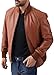 MARCO ENZOLANI Milano Men's Varsity Style Leather Bomber Jacket - Genuine Lambskin MA-1 Casual Fashion Classic Jacket (Bomber-TAN-M)