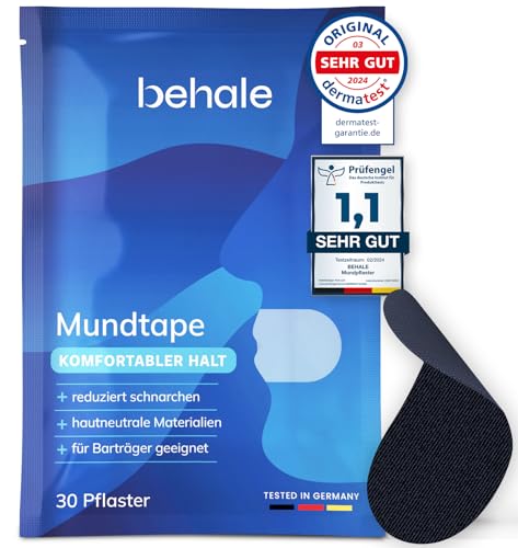 Behale   30x tiritas bucales contra los ronquidos   Cinta bucal para dormir I Soporte antirronquidos I Tapón antirronquidos con fuerza para los que llevan barba I Tiritas bucales para dormir (30)
