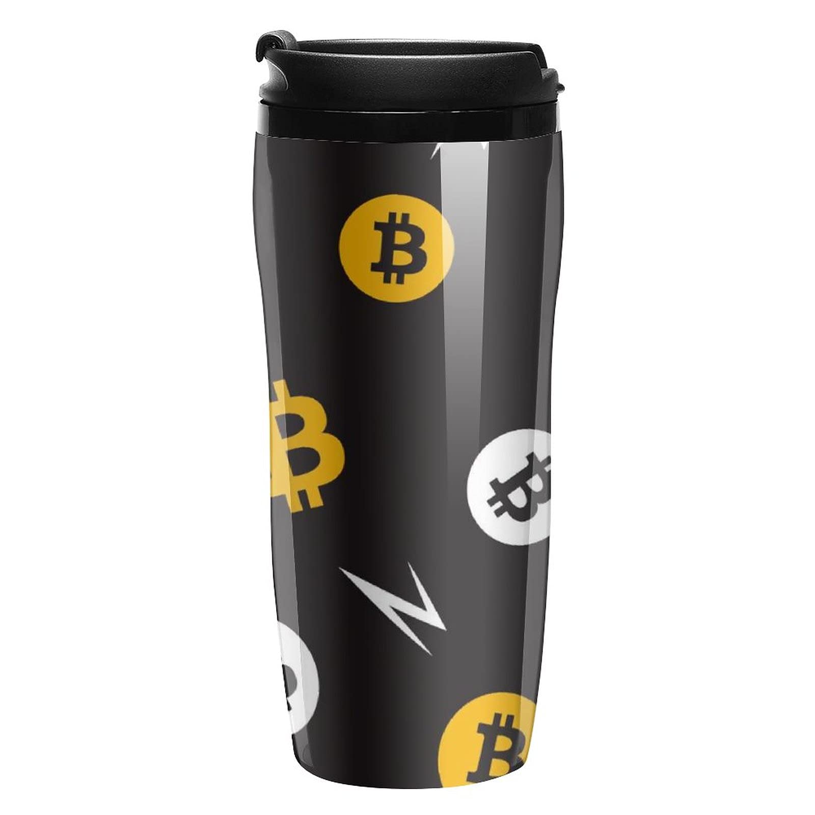 Amazon | ビットコイン パターン トラベル タンブラー コーヒー マグ プラスチック 蓋付き 二重壁 断熱 デザイン パターン プリント  カップ | タンブラーグラス 通販