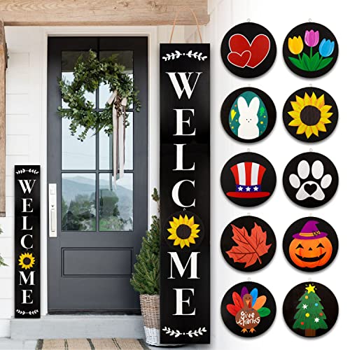Monjita Welcome Sign for Front Porch Standing,...