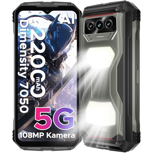 DOOGEE Blade GT Pro 5G Outdoor Handy Ohne Vertrag mit LED Lichteffekte, 32GB+512GB/2TB TF LPDDR5, Dimensity 7025, 6.72" FHD+120Hz, Android Outdoor Smartphone,100MP+32MP/5800mAh/Fingerabdruck/Face ID