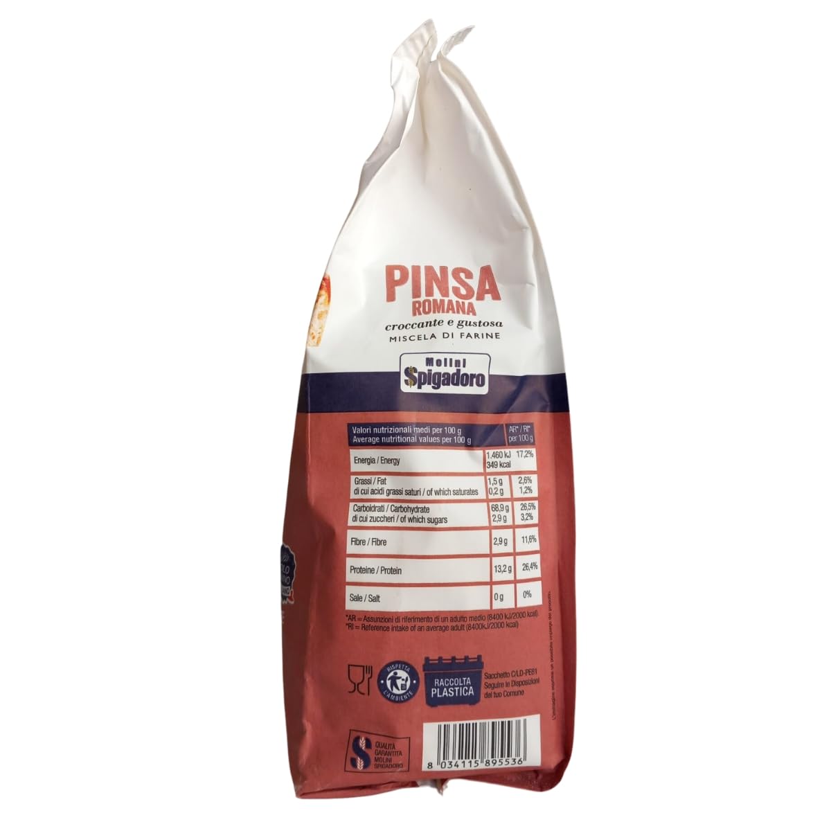 Molini Spigadoro Mix Pinsa Romana (10pezzi x 1kg) miscela con farina da grano 100% Italiano, Decorticato e farina di riso e soia, ottima per pizza e impasti ad alta idratazione