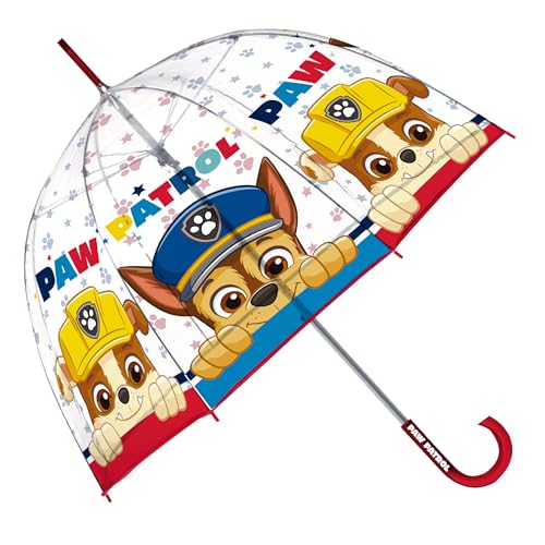 ARDITEX Paraguas Infantil Transparente Patrulla Canina, EVA, 67cm...