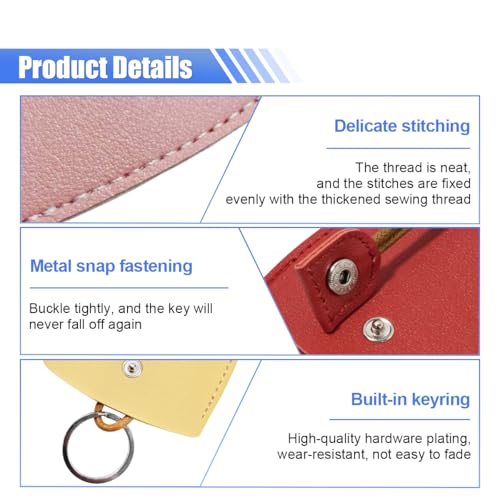 Image of KITUREK 8PCS Pull Out Car Key Case, PU Leather Keychain Protective Bags, Large-Capacity Key Case Holder, Creative Key Case Cover for Halloween Christmas Presents
