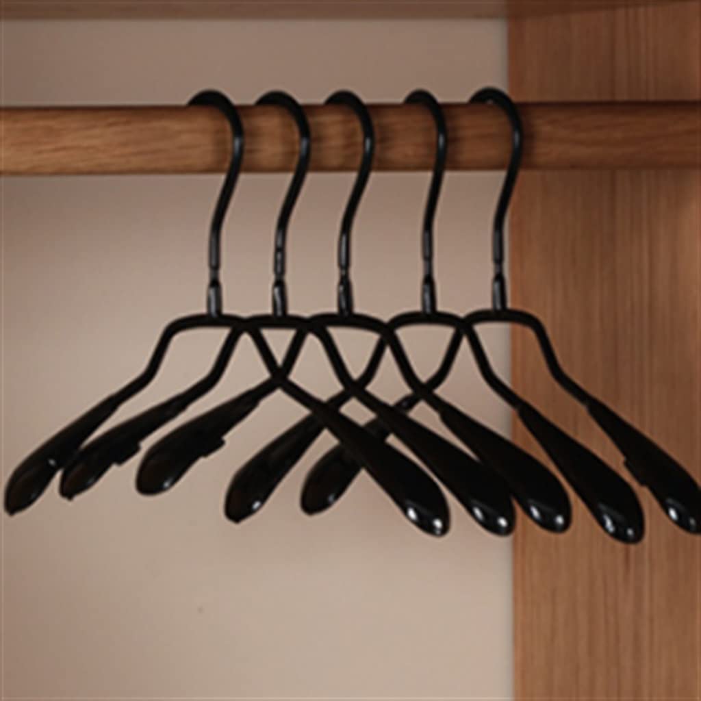 MOBYGKFY White PVC Coated Hanger Metal Hanger Non-Slip Anti-Print Hanger(Svart)