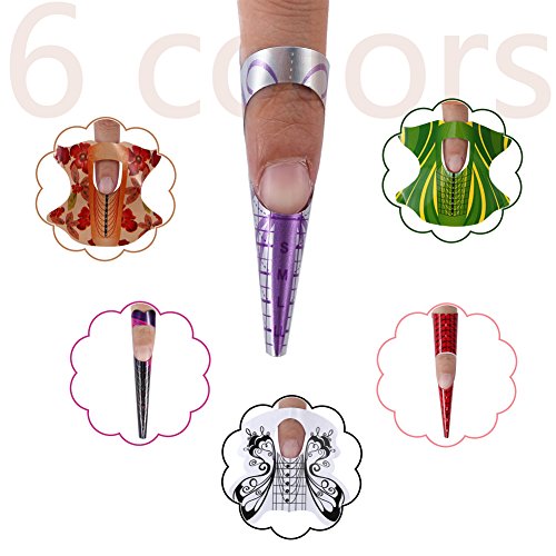 100pcs Nagel Verlängerungs Spitzen Form Führer Aufkleber ovales Nagel Form Maniküre Kleber Werkzeug Acryl… – Bild 6