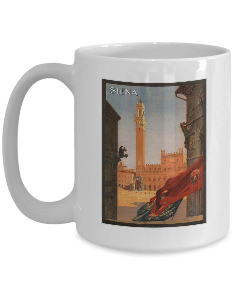 Navamark Siena, Italy - Vintage Travel Poster Design - Ceramic Coffee Mug