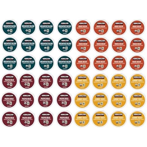 Kirkland Signature Organic Coffee K-Cups Variety Pack - Arabica, Single Serve Coffee Pods for Keurig Coffee Makers - 48 Pods in ComboCreations Box - Perfect for Holiday Gifts, Parties & Beverages Cover
