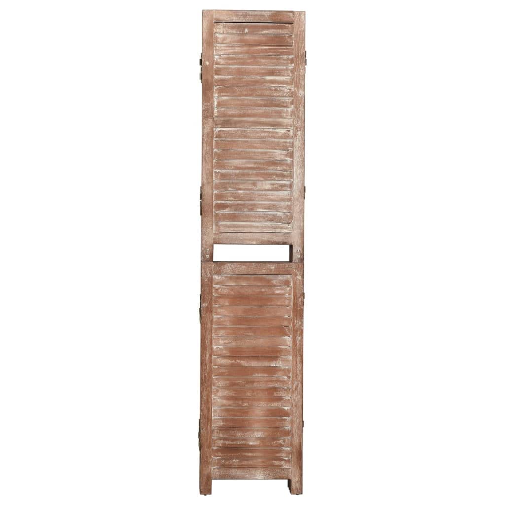 Home & Garden - Separador de ambientes de 6 paneles, color marrón, 210 x 165 cm, madera maciza de paulownia