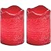 Inglow CG10288CU45 2.5-Inch Tall Flameless Rustic Votives Pomegranate Scented Candle, Currant, 2-Pack