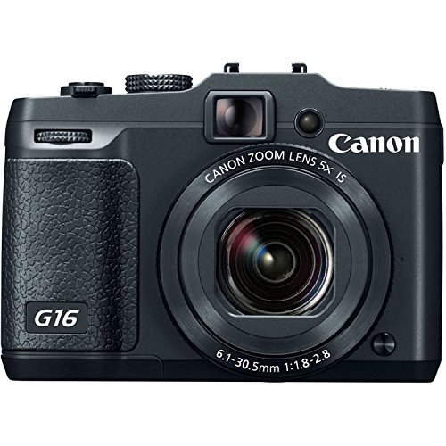 Canon PowerShot G16 Compact Camera 12.1MP 1/1.7 CMOS 4000 x 3000 pixels Black - Digital Cameras (12.1MP, 4000 x 3000 pixels, CMOS, 5x, Full HD, Black)
