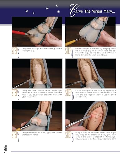 Woodcarving the Nativity in the Folk Art Style: Step-by-Step Instructions and Patterns for a 15-Piece Manger Scene (Fox Chapel Publishing) - Image 9