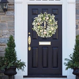 20" Lamb's Ear Wreath with Boxwood & Pastel Easter Eggs – Perfect for Spring & Easter Door Decor, Rustic & Handmade Seasonal Garland for Home, Front Door, Living Room, Wall Decoration 20 Lambs Ear Wreath with Boxwood Pastel Easter Eggs–Perfect for Spring Easter Door Decor Rustic Handmade Seasonal Garland for Home Front Door Living Room Wall Decoration